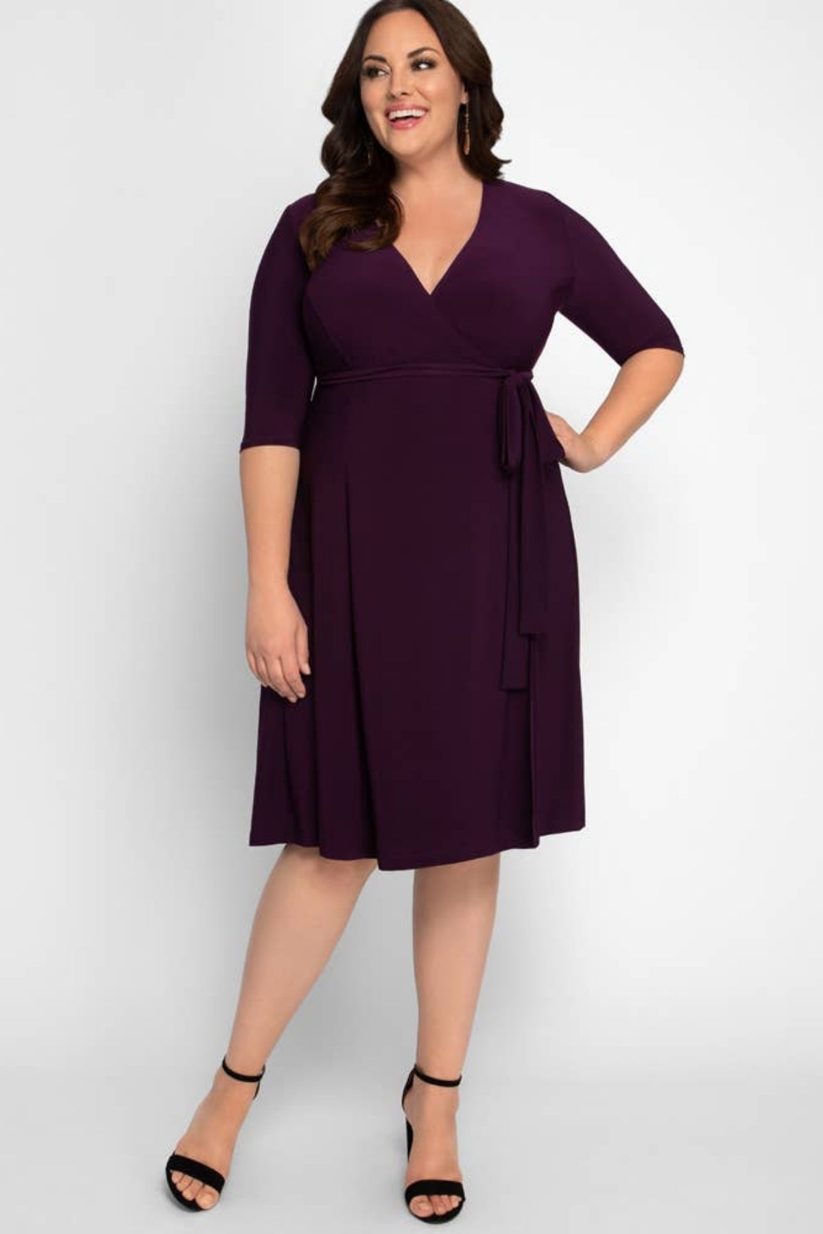 Curve* Luxury Plum Wrap Dress – Perfect Dress Company